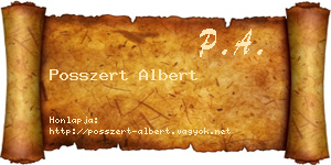 Posszert Albert névjegykártya